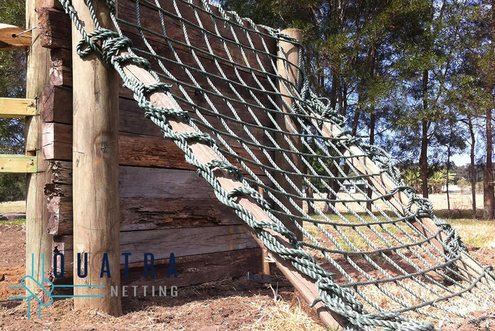 Quatra Cargo Net Climbing Cargo Net: 2m x 2m : 250mm Mesh / GREEN