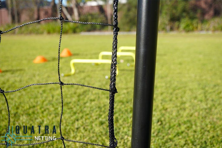 Quatra Sports Netting Ball Stop Barrier Nets with Support Posts - 100mm sq (Multiple Sizes)
