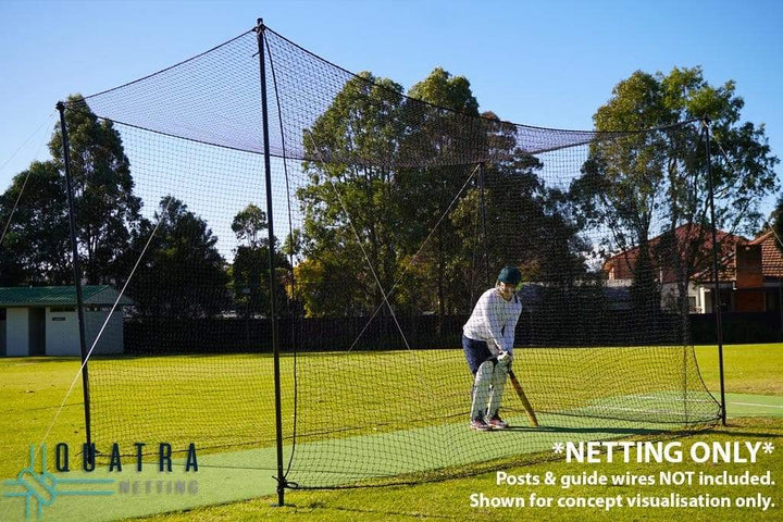 Quatra Sports Netting NO POSTS - NET ONLY Backyard Cricket Practice Cage Net 5m x 2.7m