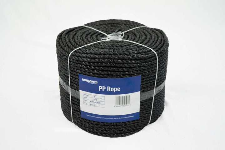 Rope Central 4mm X 600m - Black Polypropylene Rope (PP)