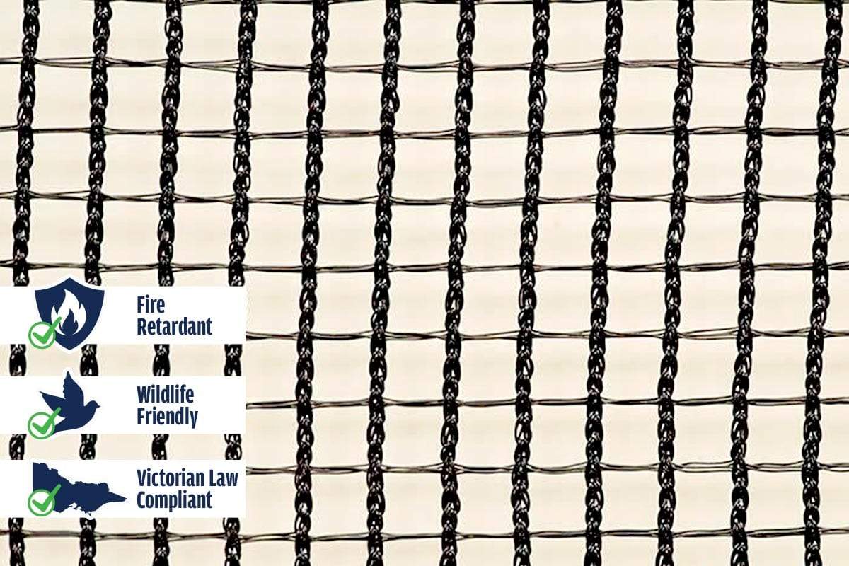 Quatra Bird Netting Black Cross Weave 105gm Hail Protection