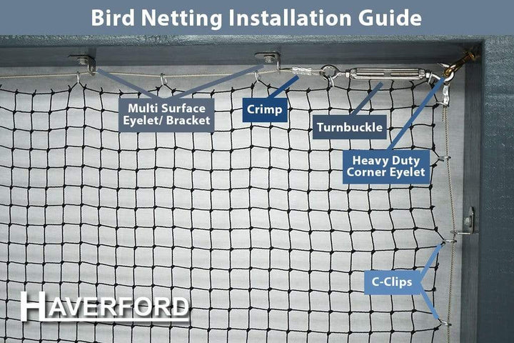 Catnets Bird Netting Heavy Duty 19mm 9ply Commercial Bird Netting with Reinforced Edging