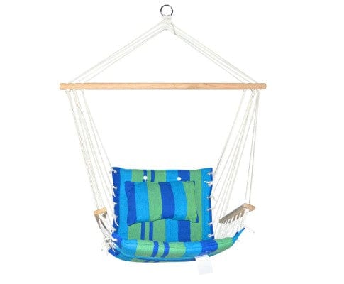 shadematters.com.au Hammocks Blue Swing Chair with Wooden Arms