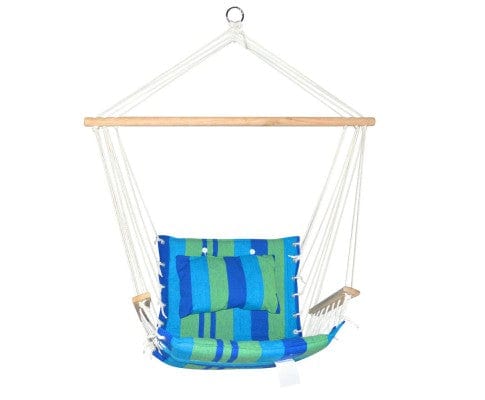 shadematters.com.au Hammocks Blue Swing Chair with Wooden Arms