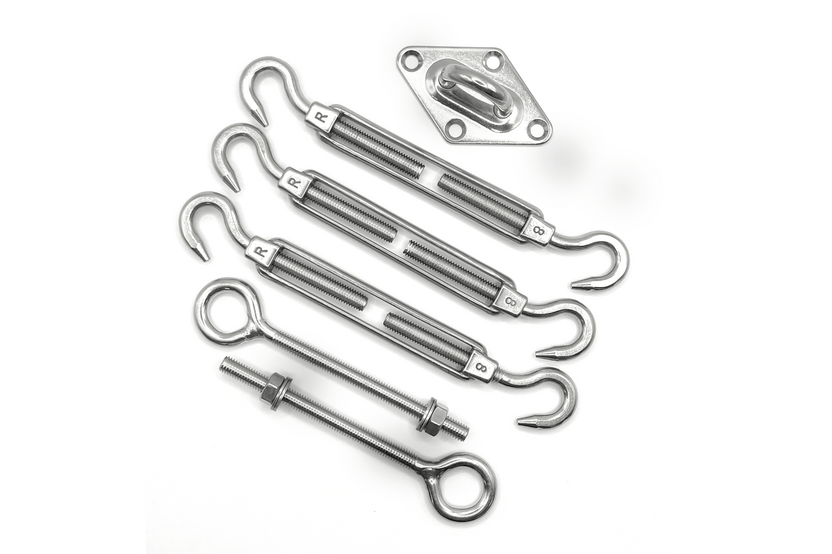 Shade Matters Hardware 8mm Marine grade stainless steel sail mounting kit