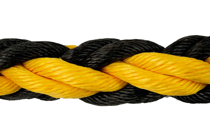 Rope Central Rope and Twine 40mm x 220m Yellow/Black Tiger Mooring Rope