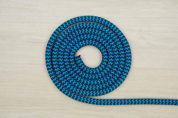 Rope Central Rope and Twine 8mm / Aqua/Navy Double Braided Polyester (By-the-meter)