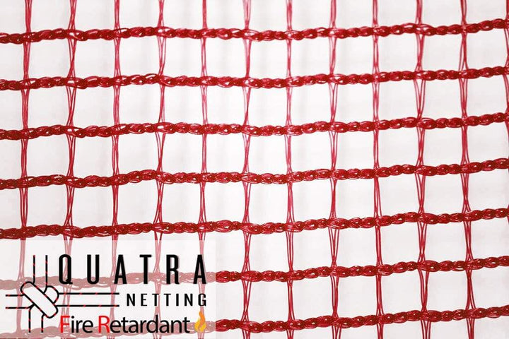 Quatra Bird Netting Red Cross Weave Netting 105GSM : 50m x 5m with Fire Retardant