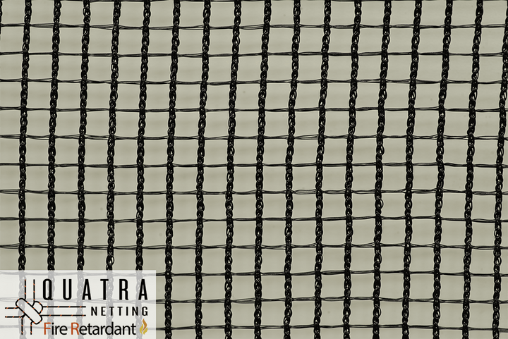 Quatra Safety Netting Black Debris Netting 105GSM : 50m x 5m with Fire Retardant