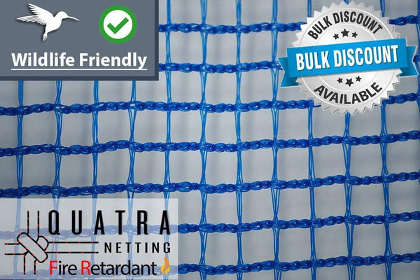 Quatra Safety Netting Blue Debris Netting 105GSM : 50m x 5m with Fire Retardant