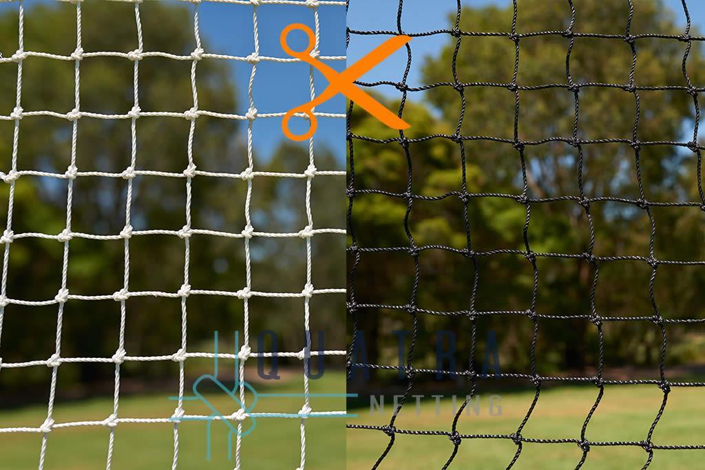 Quatra Sports Netting Black / 5m Storage Safety Net by-the-metre: 40mm SQ 48Ply / 2.5mm Diameter