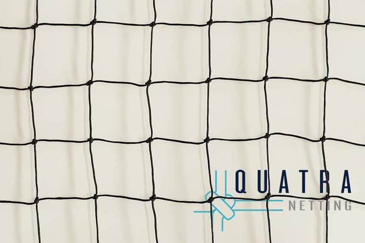 Quatra Sports Netting Black / 5m Storage Safety Net by-the-metre: 5m wide Black 100mm SQ / 3mm Diameter