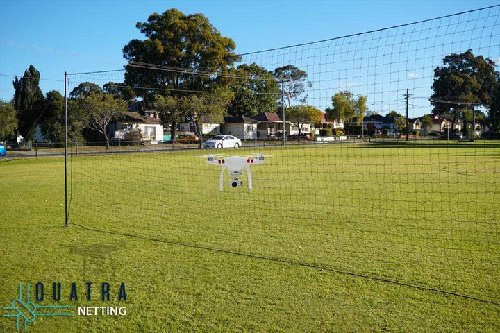 Quatra Sports Netting Drone Barrier Nets with Support Posts - 5m x 3m / 40mm sq