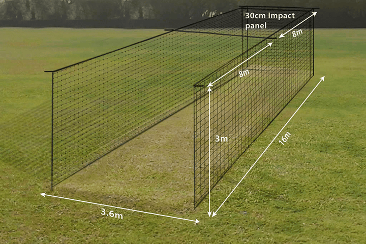 Quatra Sports Netting Net Only Baseball / Softball Cage (Open End) 16m x 3.6m
