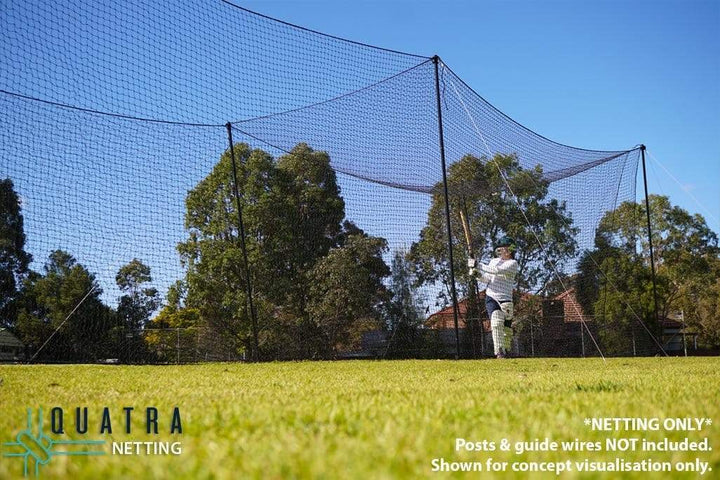 Quatra Sports Netting Open End / NO POSTS - NET ONLY Backyard Cricket Practice Cage Net 10m x 3m