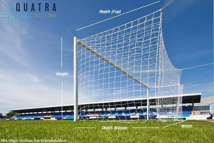 Quatra Sports Netting Professional Grade Full Size Soccer Nets 7.4m x 2.5m (Box Shape)