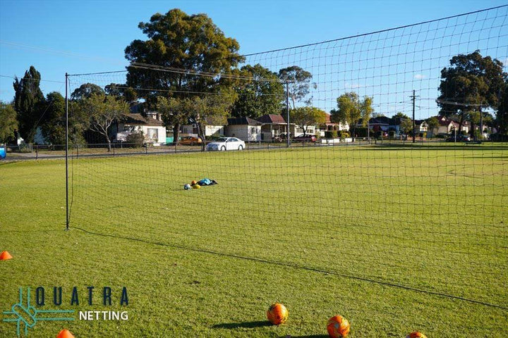 Quatra Sports Netting Soccer Barrier Nets with Support Posts - 40mm sq (Multiple Sizes)